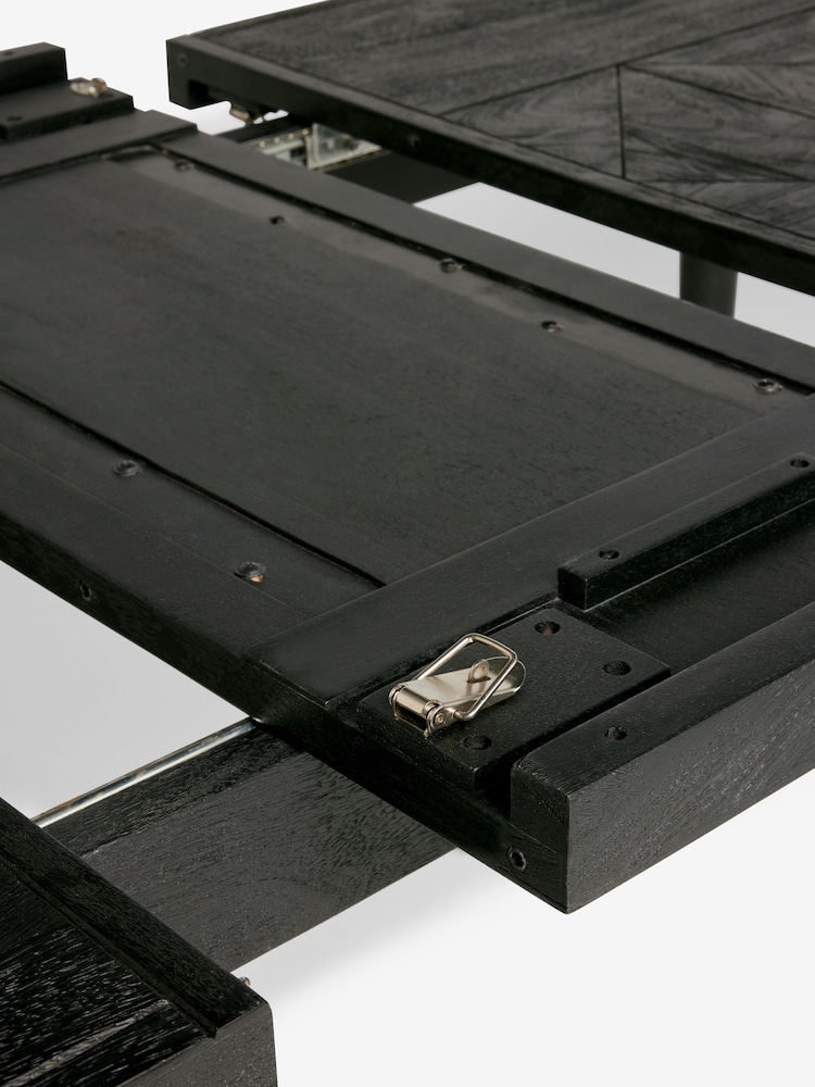 Black Wood Effect Lloyd 6 to 10 Seater Extendable Dining Table - Image 9 of 9