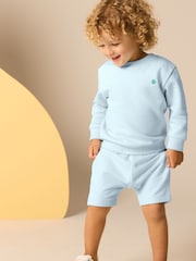 Light Blue Jersey Sweatshirt and Shorts Set (3mths-7yrs) - Image 1 of 8