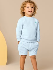 Light Blue Jersey Sweatshirt and Shorts Set (3mths-7yrs) - Image 2 of 8