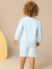 Light Blue Jersey Sweatshirt and Shorts Set (3mths-7yrs) - Image 3 of 8