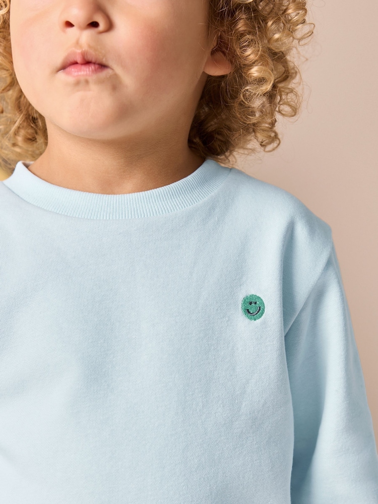 Light Blue Jersey Sweatshirt and Shorts Set (3mths-7yrs) - Image 4 of 8