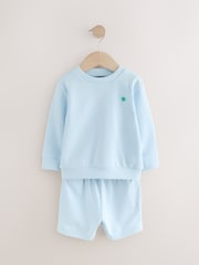 Light Blue Jersey Sweatshirt and Shorts Set (3mths-7yrs) - Image 5 of 8