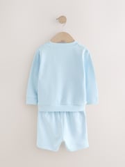 Light Blue Jersey Sweatshirt and Shorts Set (3mths-7yrs) - Image 6 of 8