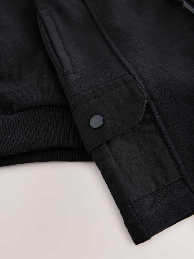 Black Utility 100% Cotton Hoodie and Shorts Set (3mths-7yrs) - Image 6 of 6