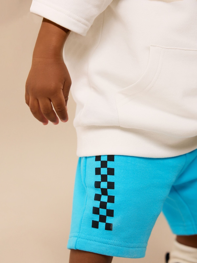 White/Aqua Sweatshirt and Shorts Set (3mths-8yrs) - Image 3 of 9