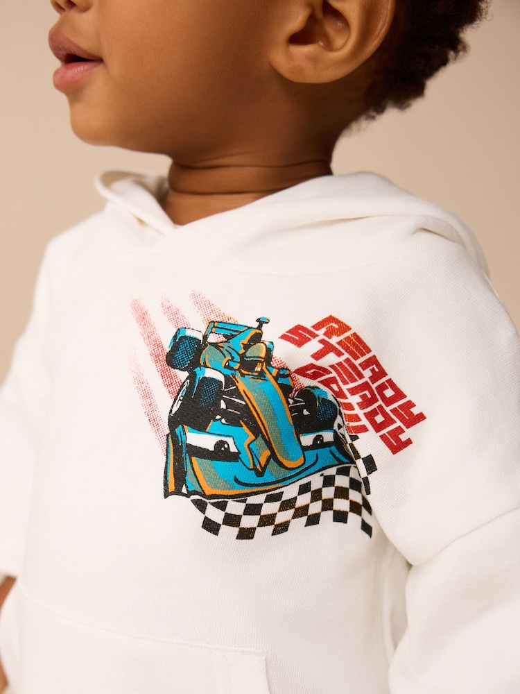 White/Aqua Sweatshirt and Shorts Set (3mths-8yrs) - Image 4 of 9