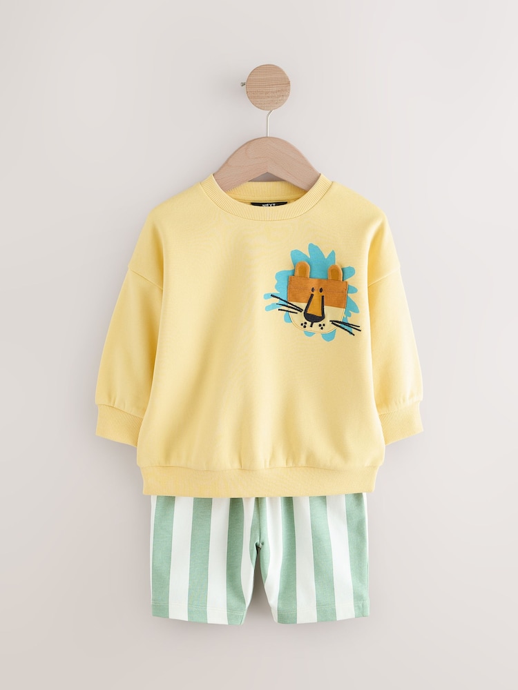 Yellow Sweatshirt and Shorts Set (3mths-8yrs) - Image 5 of 9