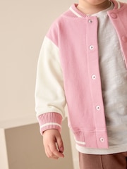 Pink/Brown Jersey Letterman 100% Cotton Jacket and Shorts Set (3mths-7yrs) - Image 4 of 6