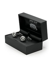 Tono plateado - Savile Row Company Rhodium Plated Knot Cufflinks - Imagen 2 de 2