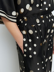 Black Spot Wide Leg Satin Trousers - Image 4 of 8