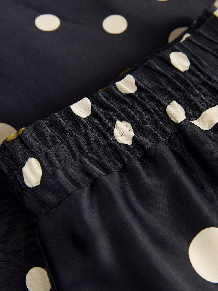 Black Spot Wide Leg Satin Trousers - Image 8 of 8