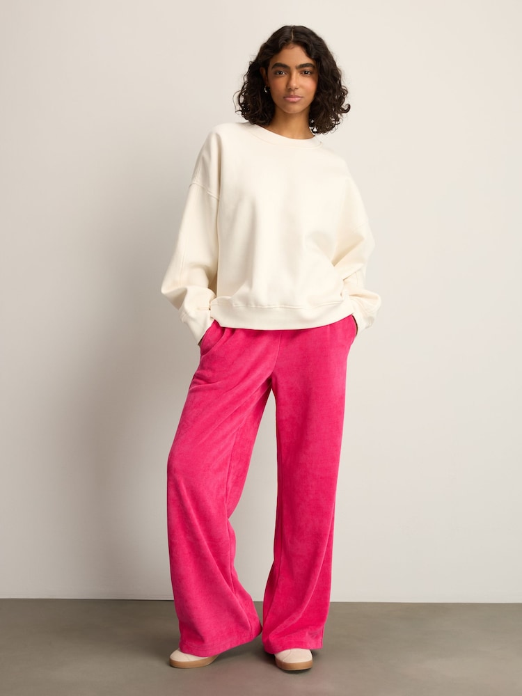 Bright Pink Pull On Wide Leg Corduroy Trousers - Image 2 of 8