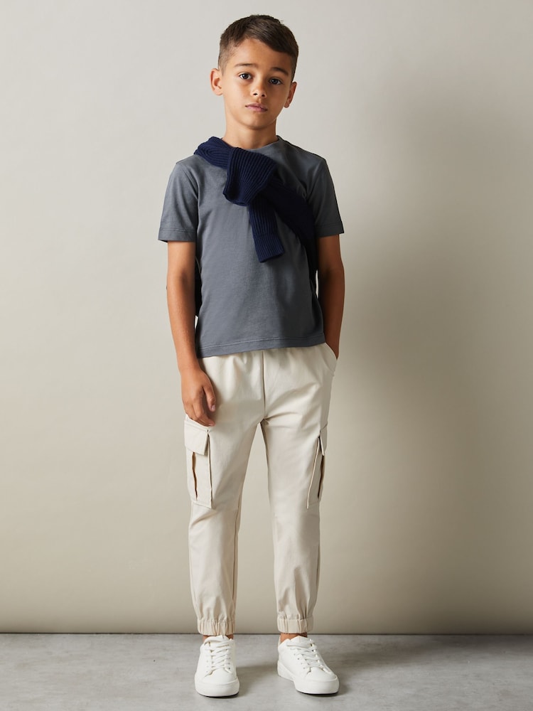 Reiss White/Lichen Green/Steel Blue Bless 3 Pack 9-13 yrs Three Pack Of Crew Neck T-Shirts - Image 2 of 6