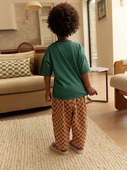 Rust Brown 100% Cotton Patterned Jersey Joggers (3mths-7yrs) - Image 3 of 7