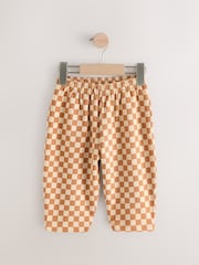 Rust Brown 100% Cotton Patterned Jersey Joggers (3mths-7yrs) - Image 4 of 7