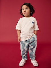 Grey Wavy 100% Cotton Patterned Jersey Joggers (3mths-7yrs) - Image 1 of 7