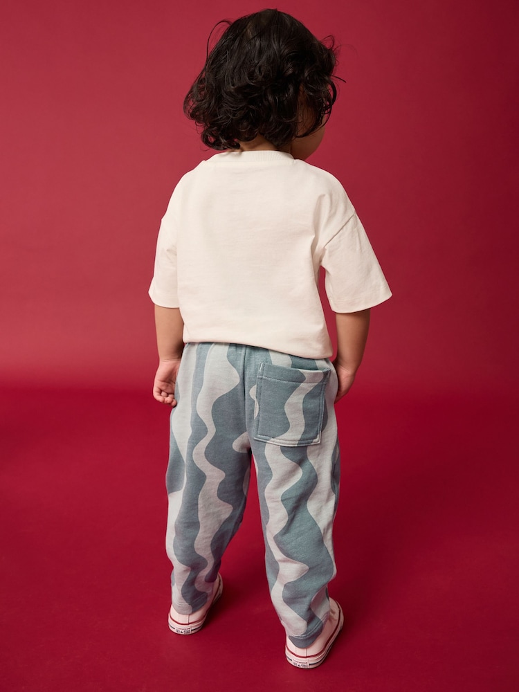 Grey Wavy 100% Cotton Patterned Jersey Joggers (3mths-7yrs) - Image 2 of 7