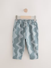 Grey Wavy 100% Cotton Patterned Jersey Joggers (3mths-7yrs) - Image 4 of 7