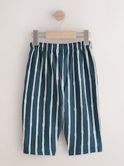 Navy Blue/White Stripe 100% Cotton Patterned Jersey Joggers (3mths-7yrs) - Image 2 of 4