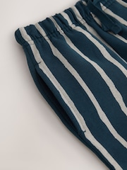 Navy Blue/White Stripe 100% Cotton Patterned Jersey Joggers (3mths-7yrs) - Image 4 of 4
