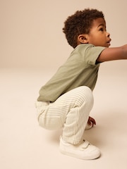 Ecru Off White Patterned Jersey 100% Cotton Joggers (3mths-7yrs) - Image 2 of 9