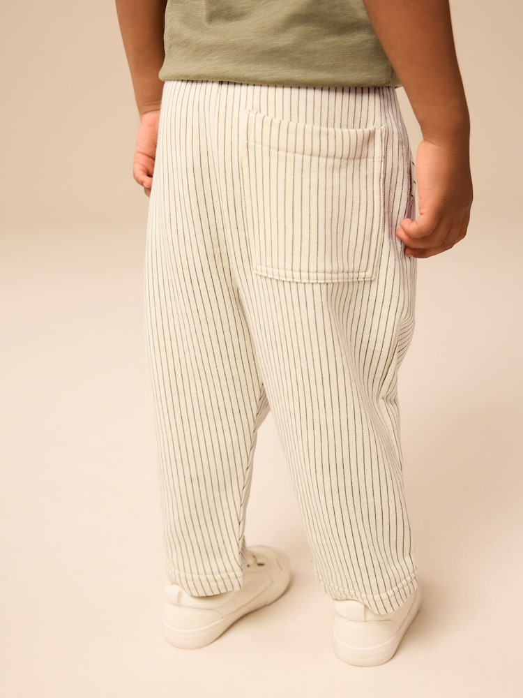 Ecru Off White Patterned Jersey 100% Cotton Joggers (3mths-7yrs) - Image 4 of 9