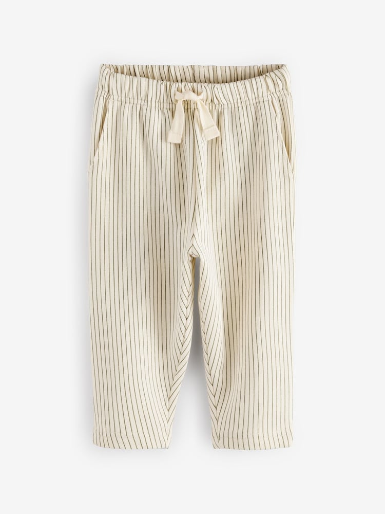 Ecru Off White Patterned Jersey 100% Cotton Joggers (3mths-7yrs) - Image 6 of 9