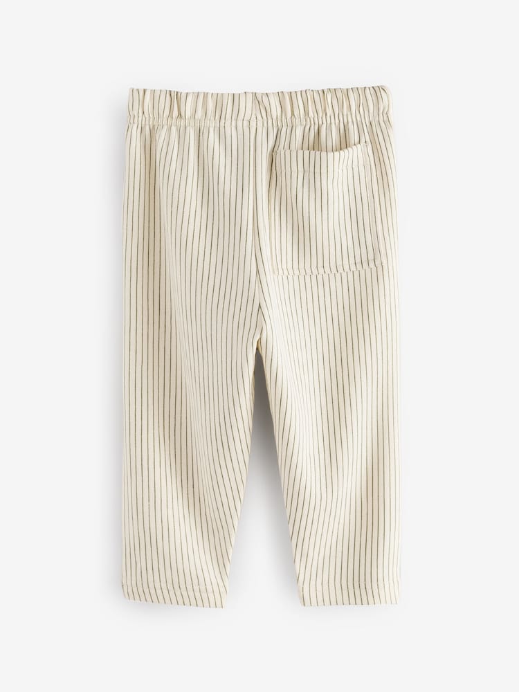 Ecru Off White Patterned Jersey 100% Cotton Joggers (3mths-7yrs) - Image 7 of 9