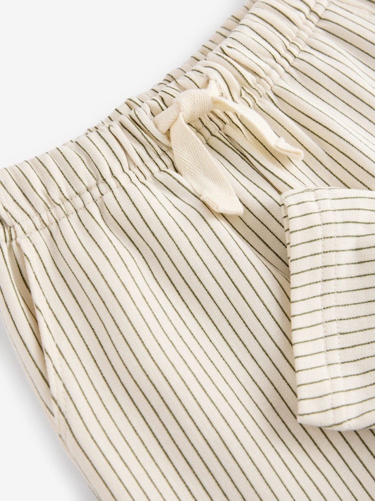 Ecru Off White Patterned Jersey 100% Cotton Joggers (3mths-7yrs) - Image 8 of 9