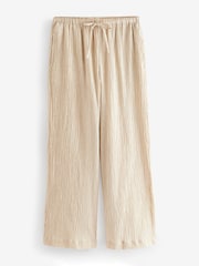 Neutral Wide Leg Textured Co-ord Trousers with Linen - Image 5 of 7