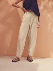 Nature - Pantalon Stay Smart Barrel Leg en lin riche - Image 4 of 8