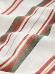 Ecru Stripe Tie Waist Wide Leg Linen Blend Trousers - Image 6 of 7