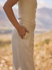 Natural N. Premium Smart 100% Linen Trousers - Image 5 of 8
