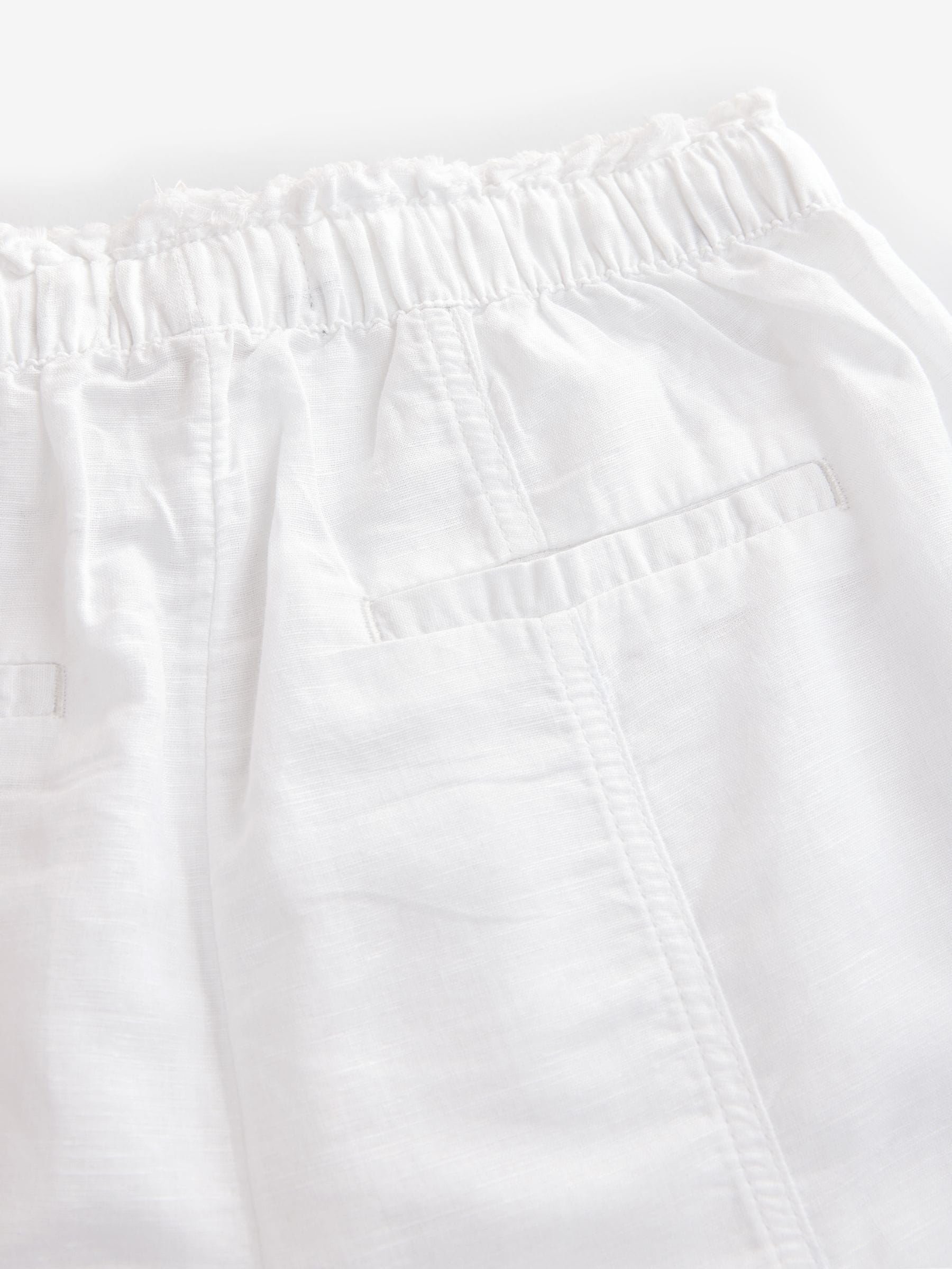 Buy White Wide Leg Pull-On Linen Blend Trousers from Next USA