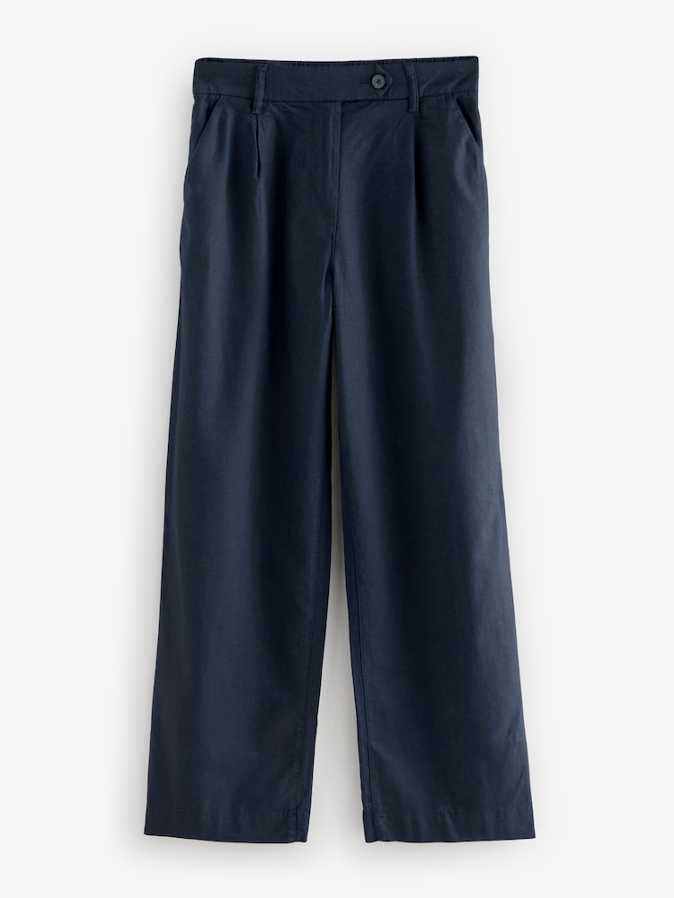 marine - Pantalon Stay Smart ample en lin riche - Image 5 of 7