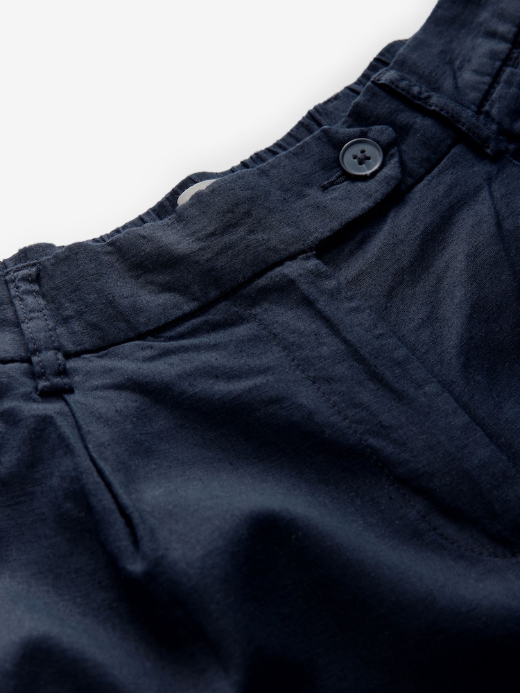 marine - Pantalon Stay Smart ample en lin riche - Image 6 of 7