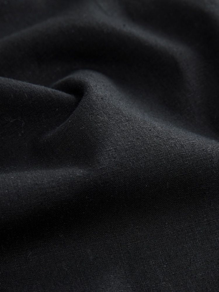Black Stay Smart Barrel Leg Linen Rich Trousers - Image 8 of 8