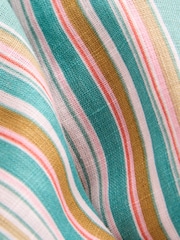 Green Stripe N. Premium 100% Linen Wide Leg Pull-on Trousers - Image 9 of 9