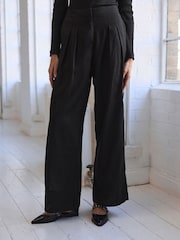 Black N. Premium Smart 100% Linen Trousers - Image 2 of 8