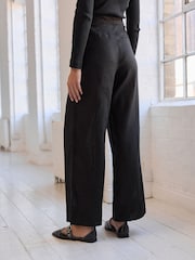 Black N. Premium Smart 100% Linen Trousers - Image 4 of 8