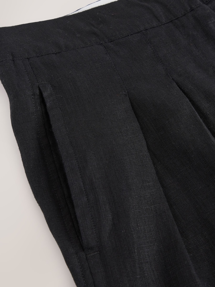 Black N. Premium Smart 100% Linen Trousers - Image 8 of 8