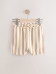 Stone and White Patterned Singles Shorts (3mths-7yrs) - Image 1 of 4