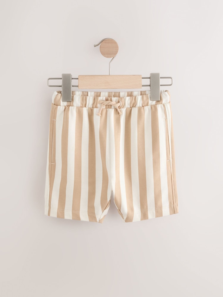 Stone and White Patterned Singles Shorts (3mths-7yrs) - Image 1 of 4