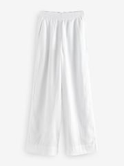 White N. Premium 100% Linen Wide Leg Pull-on Trousers - Image 6 of 8
