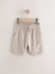Светло-бежевая Off White - Легкие фактурные трикотажные шорты (3mths-7yrs) - Изображение 1 из 4