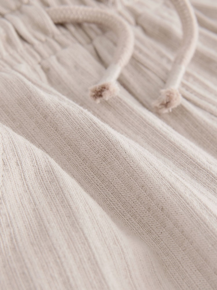 Ecru Off White Lightweight Textured Jersey Shorts (3mths-7yrs) - Image 3 of 4
