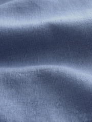Blue Wide Leg Pull-On Linen Blend Trousers - Image 7 of 9