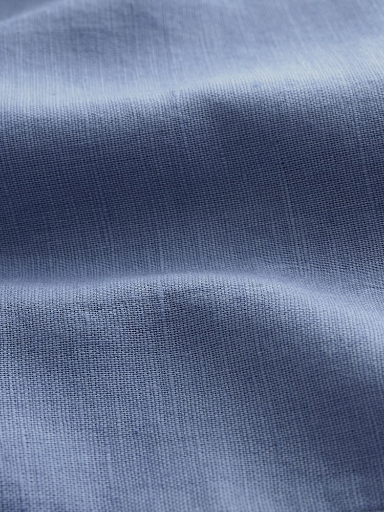 Blauw - Broek met wijde pijpen van linnenmix - Image 7 of 9