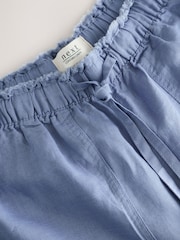 Blue Wide Leg Pull-On Linen Blend Trousers - Image 8 of 9