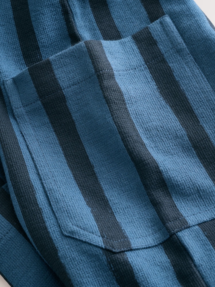 Blue/Black Stripe 100% Cotton Jersey Dungaree And T-Shirt Set (3mths-7yrs) - Image 9 of 9